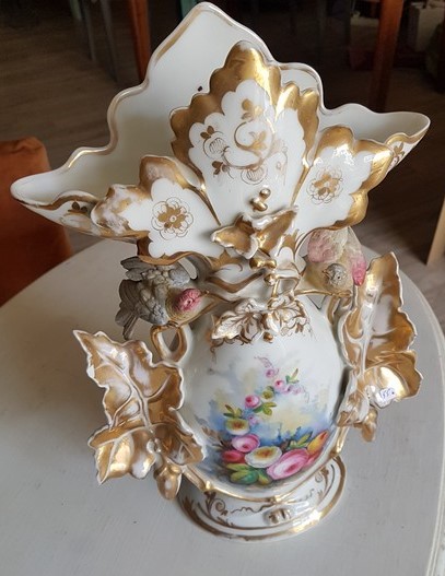 Vase aux oiseaux de Mariés, porcelaine du Vieux Paris